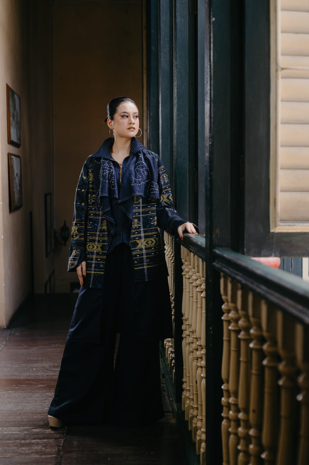 Sadum Akila Batak Toba Blazer with Sashiko Embroidery