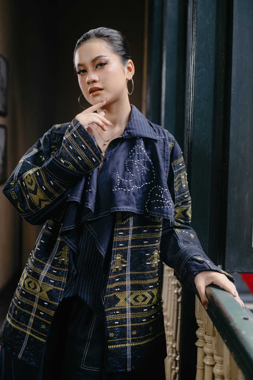 Sadum Akila Batak Toba Blazer with Sashiko Embroidery